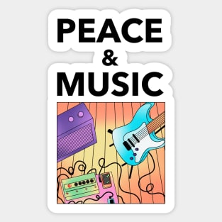 Peace And Music Sticker